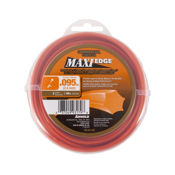 Arnold Maxi Edge Commercial Grade .095 in. D X 40 ft. L Trimmer Line WLM-95